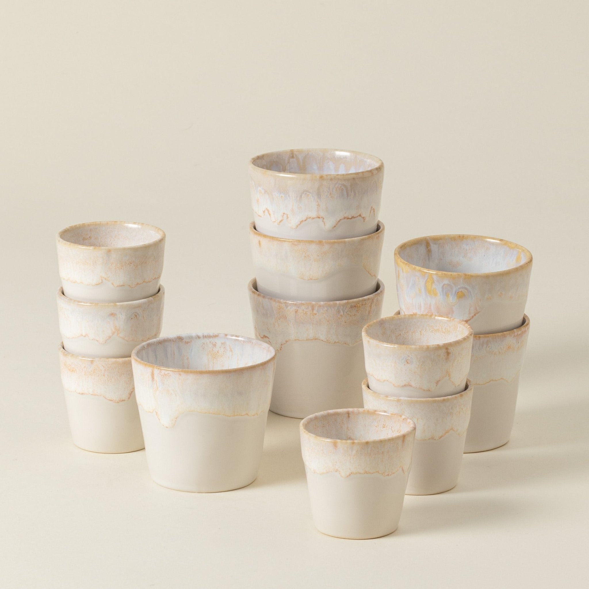 מארז 12 סדרת ים | אספרסו וקפוצ'ינו | שמנת - Ceramora כוסות קורטדו