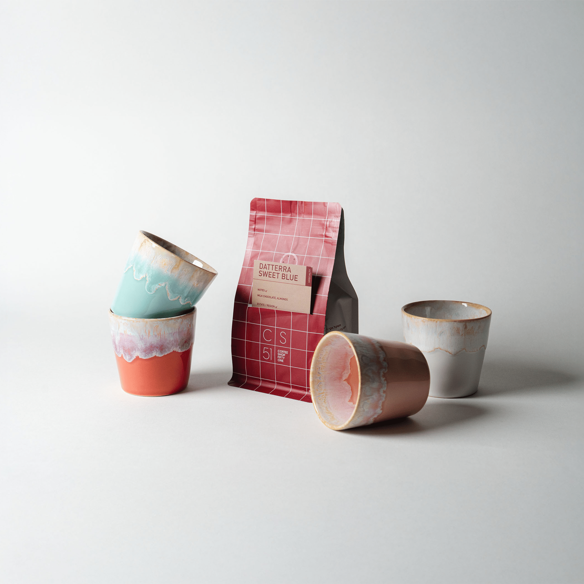 מארז מתנה לאוהבי קפה | ים - Ceramora כוסות קורטדו