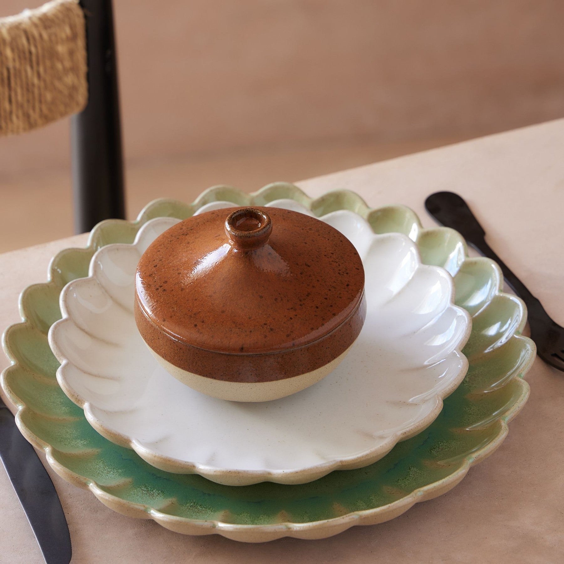 שישית צלחות סלט 23 ס׳׳מ - סדרת מדבר - Ceramora כוסות קורטדו