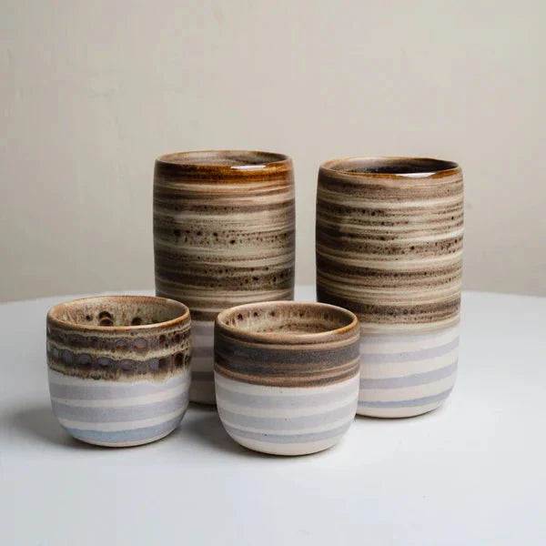 שישית מאגים מקרמיקה - חיבוק - סדרת חישוקים - Ceramora כוסות מאג