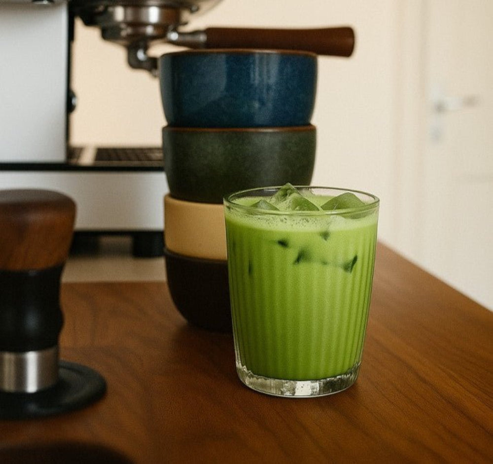 כוס זכוכית פסים גדולה - 390 מ"ל - Ceramora כוסות מאג