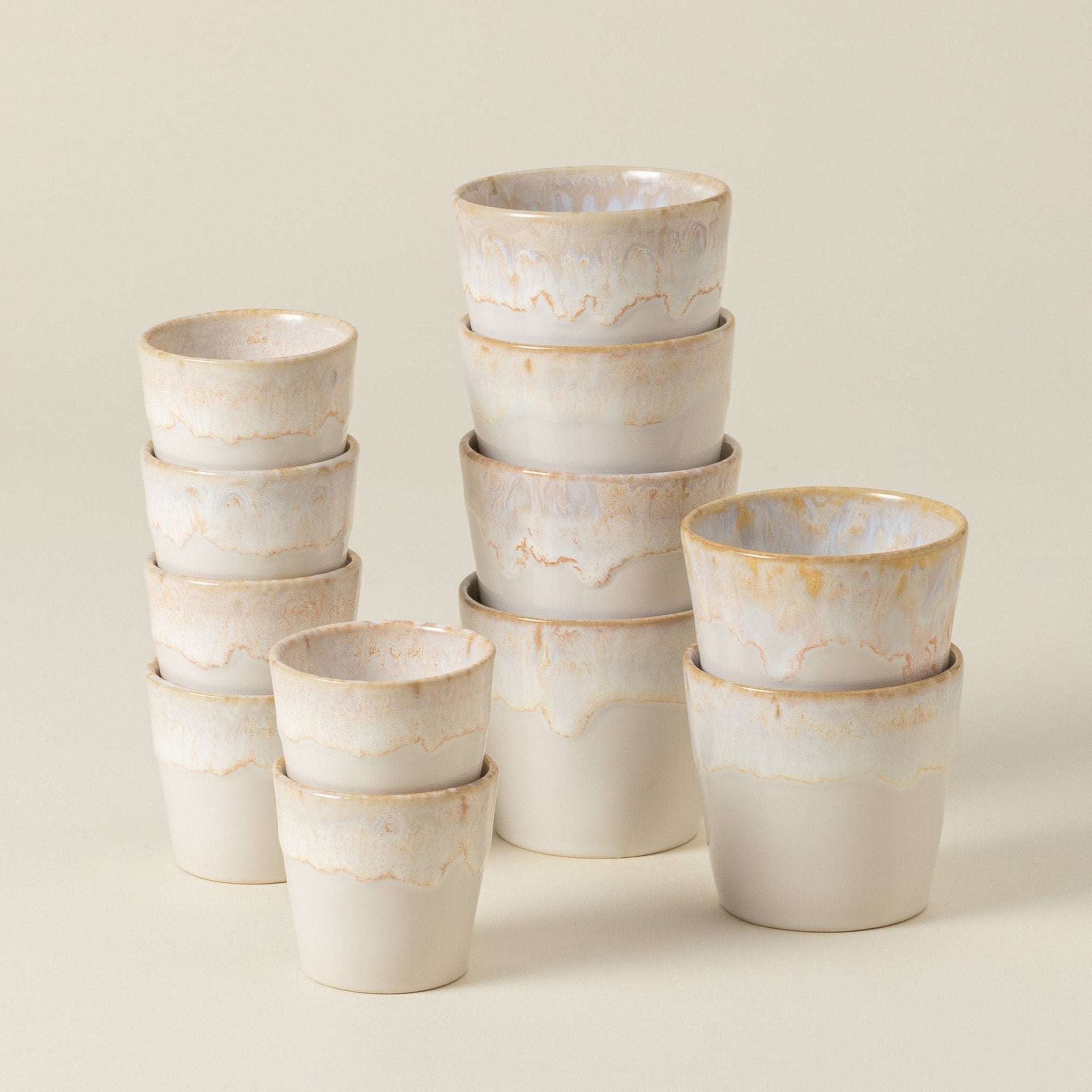 מארז 12 סדרת ים | אספרסו וקפוצ'ינו | שמנת - Ceramora כוסות קורטדו